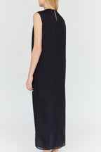 Around Cut Yarn Dress - Charcoal
