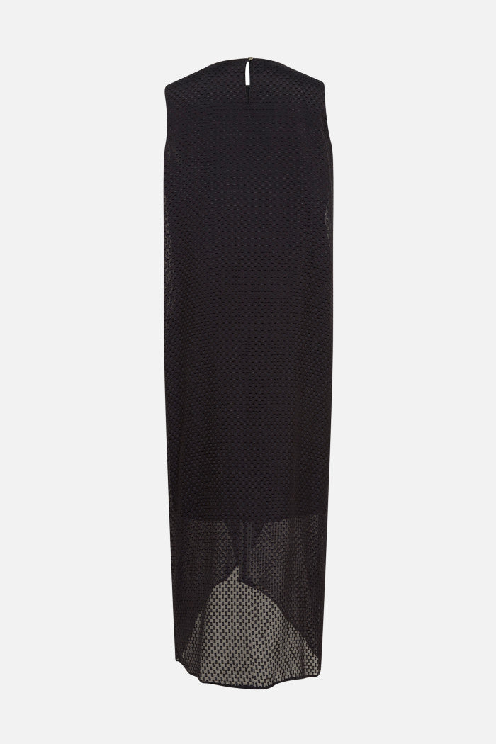 Around Cut Yarn Dress - Charcoal