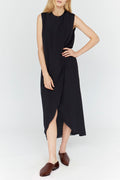Around Cut Yarn Dress - Charcoal