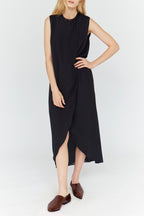 Around Cut Yarn Dress - Charcoal