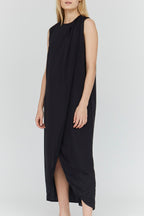 Around Cut Yarn Dress - Charcoal