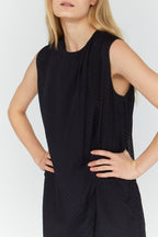 Around Cut Yarn Dress - Charcoal