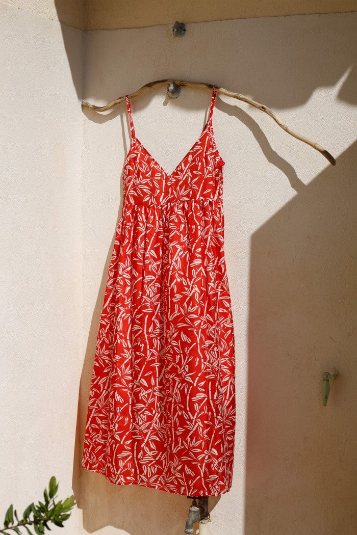 Byron Bamboo Dress - Lipstick Red