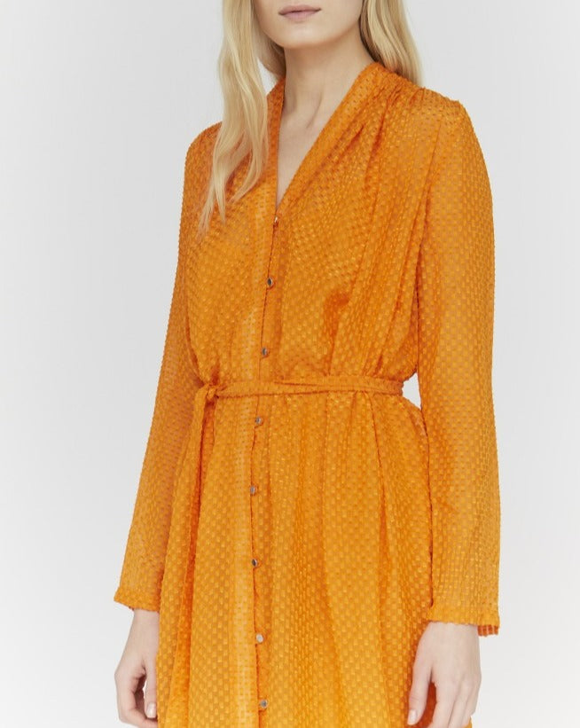 Vestido Mercy Cut Yarn - Naranja