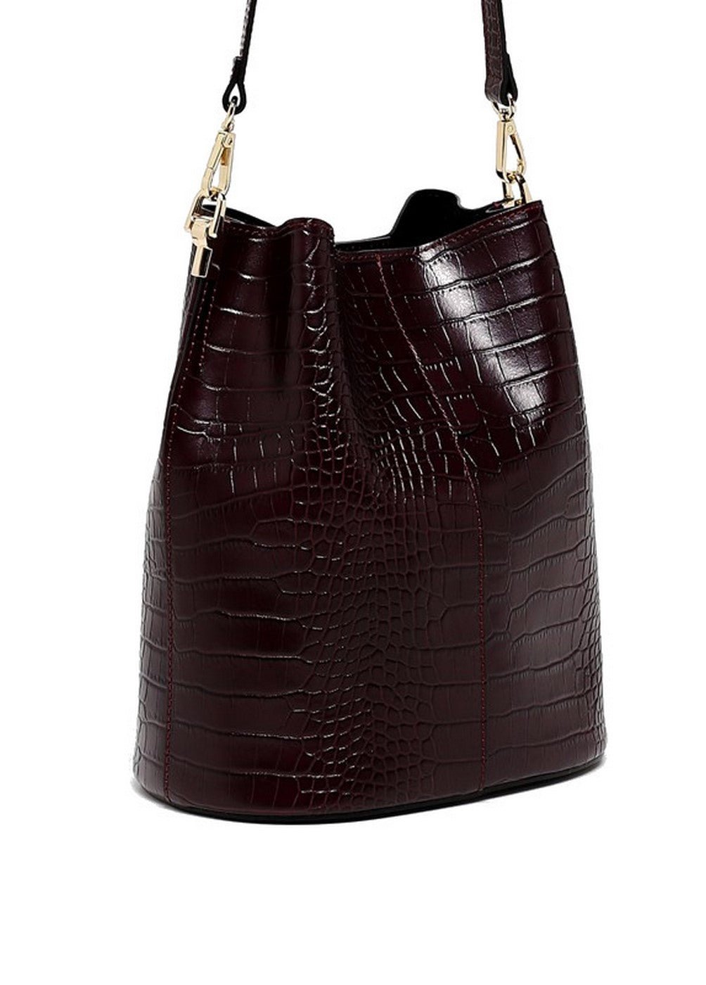 Bruna Croco Crossbody Bag - Burgundy - Maison Heritage - The Bradery