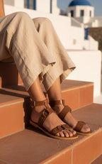 Sandalias con tira al tobillo Bharathi - Camel SANDALIAS White Sun
