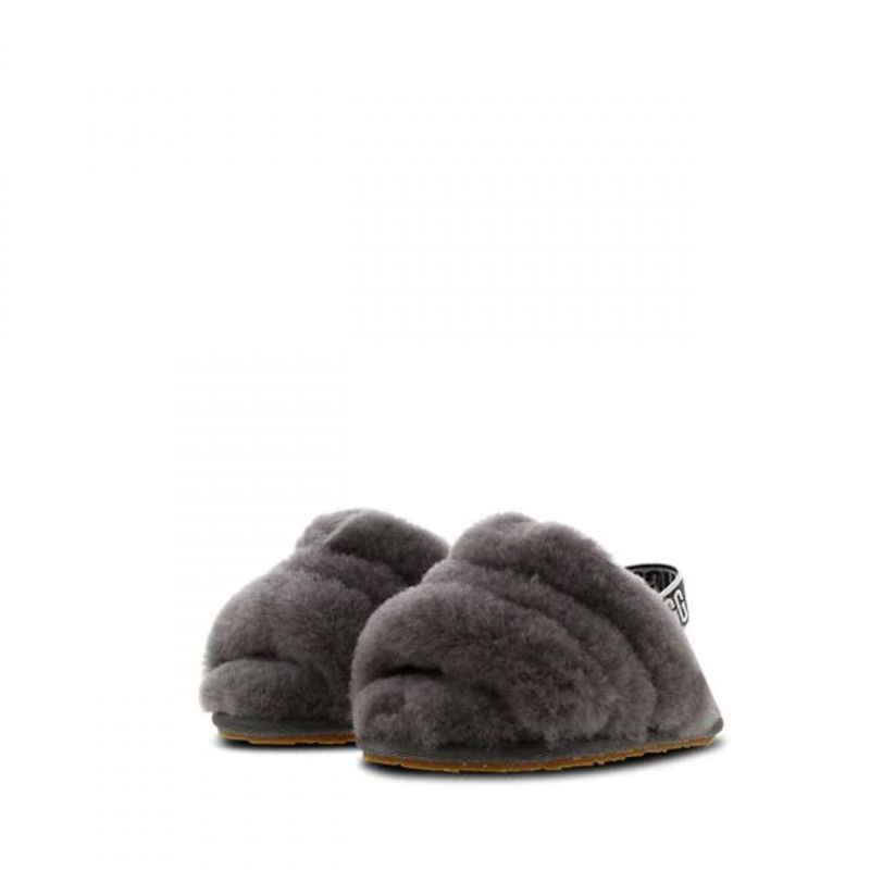 Fluff Yeah Slide Sandals Kids - Grey - Kids - UGG - The Bradery