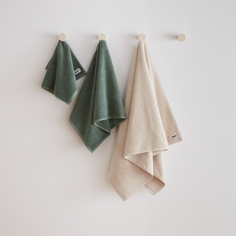 Serviettes De Bain - En Coton Bio - Vert Bouteille