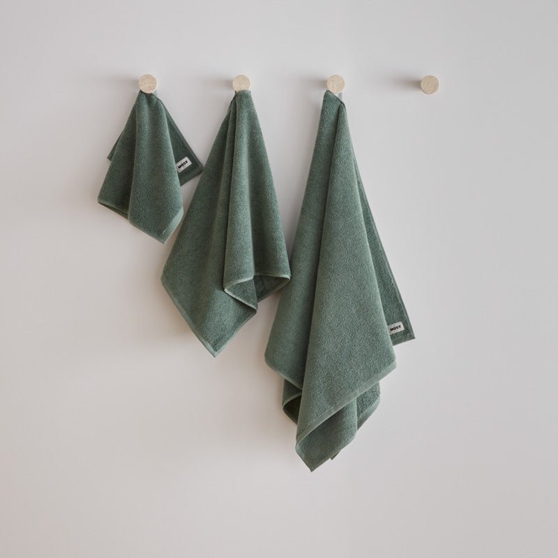 Serviettes De Bain - En Coton Bio - Vert Bouteille