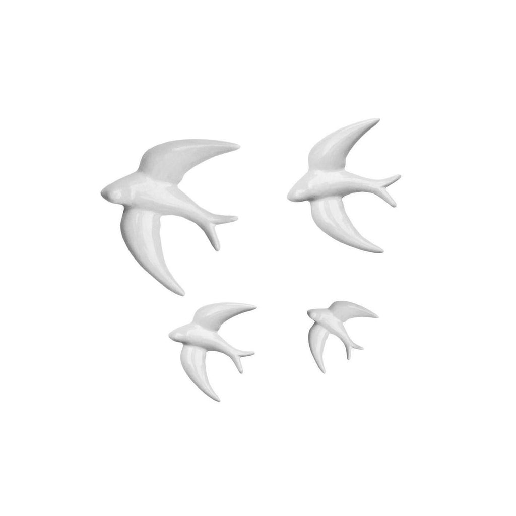 Set Di 4 Rondini In Ceramica - Bianco - Really Nice Things - The Bradery