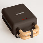 Individual Stone Studio - Toasted Sandwich Maker, Grill & Interchangeable-Plate Waffle Maker - Black