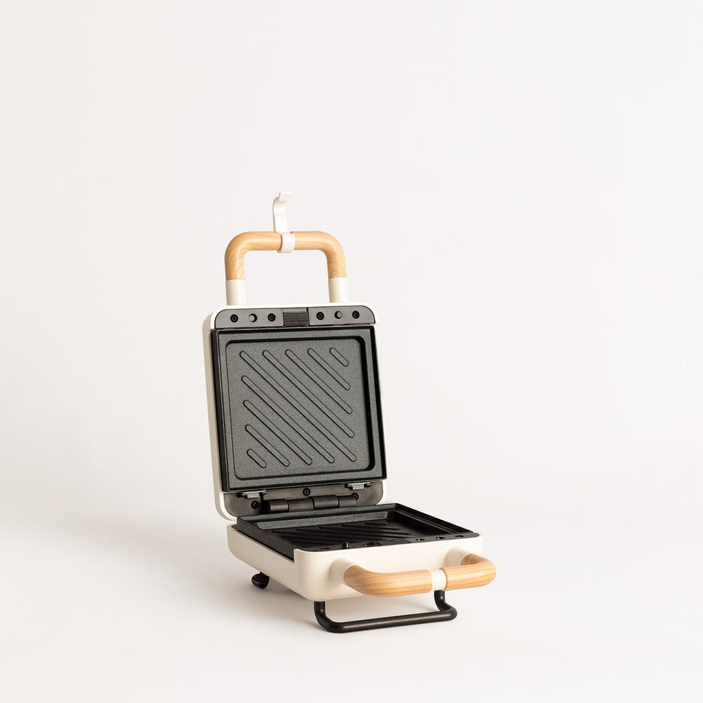 Stone Studio Individual - Sandwichera, Grill y Gofrera con Placas Intercambiables - Blanco Roto