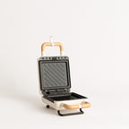 Stone Studio Individual - Sandwichera, Grill y Gofrera con Placas Intercambiables - Blanco Roto