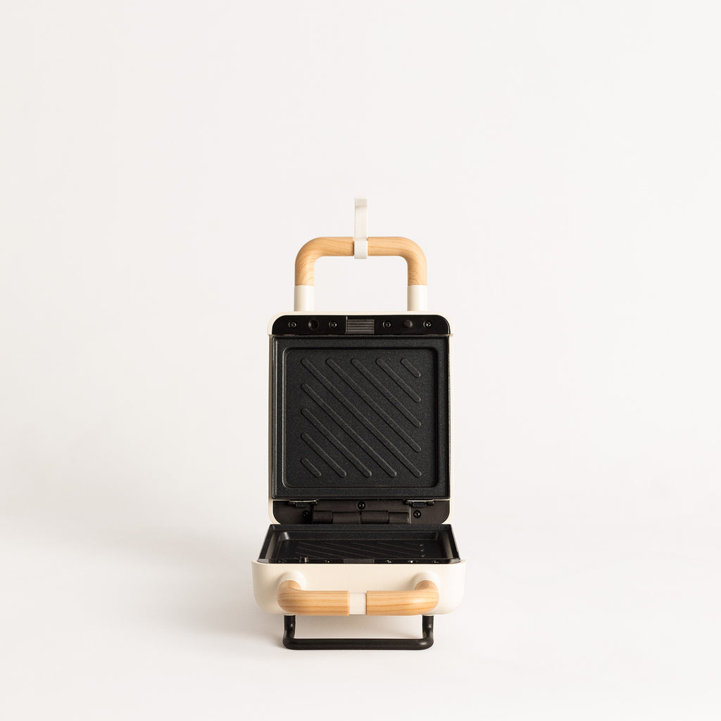 Stone Studio Individual - Sandwichera, Grill y Gofrera con Placas Intercambiables - Blanco Roto