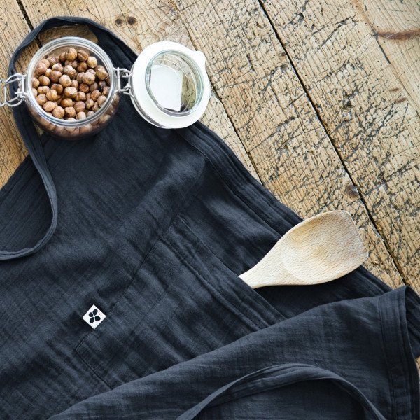 Cotton Gauze Waiter Apron 45 x 80 cm Gaïa Midnight - L'Effet Papillon - The Bradery