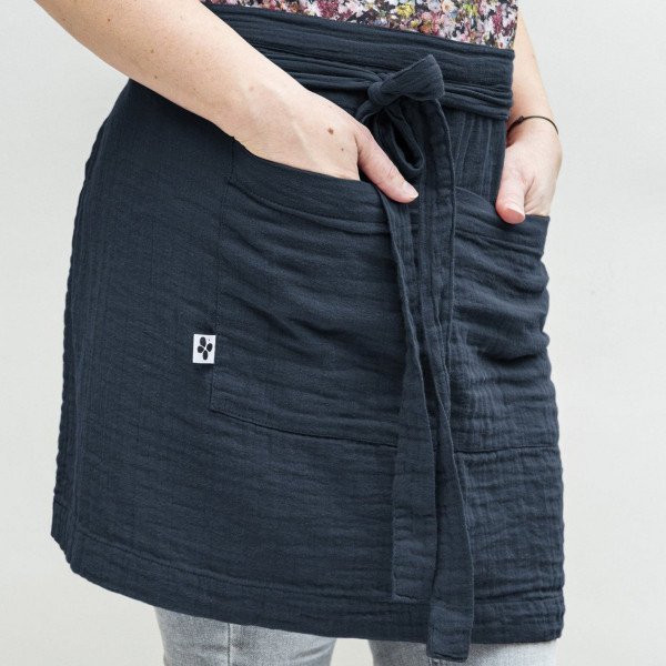 Cotton Gauze Waiter Apron 45 x 80 cm Gaïa Midnight - L'Effet Papillon - The Bradery