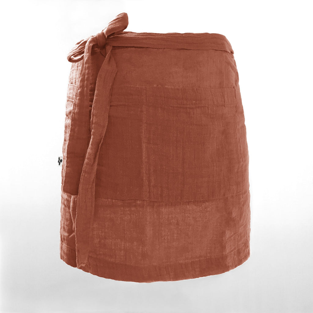 Cotton Gauze Server Apron 45 X 80 Cm Gaïa Terracotta - L'EffetPapillon2 - The Bradery
