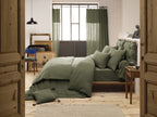 Cotton Gauze Bolster Pillowcase 85 X 185 Cm Gaia Romarin - L'Effet Papillon - The Bradery