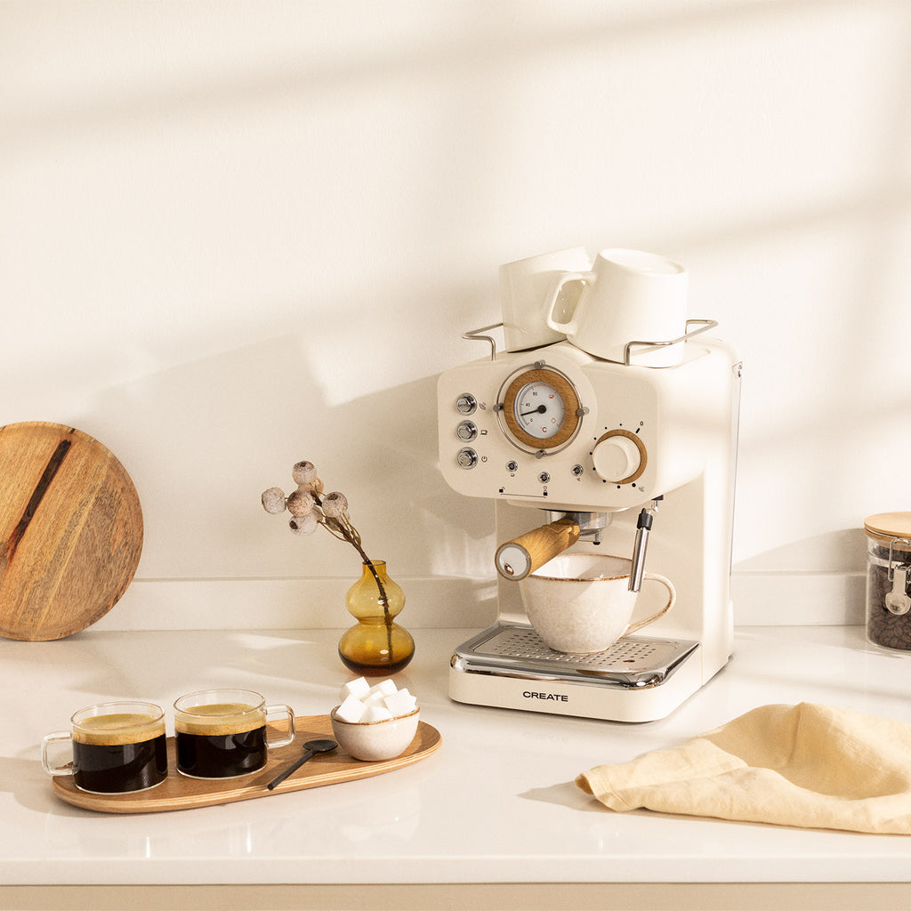Thera Retro Matt - Machine À Espresso Finition Mate - Blanc Cassé