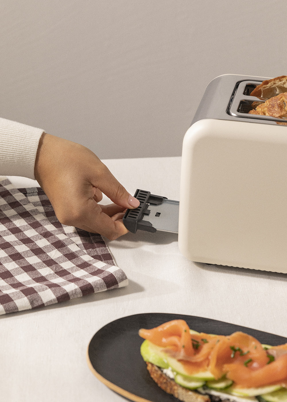 Toast Retro - Tostadora Grande de Ranuras Anchas - Blanco Roto