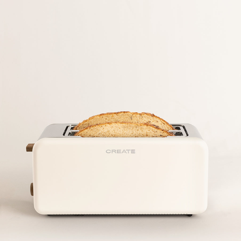 Toast Retro - Tostadora Grande de Ranuras Anchas - Blanco Roto