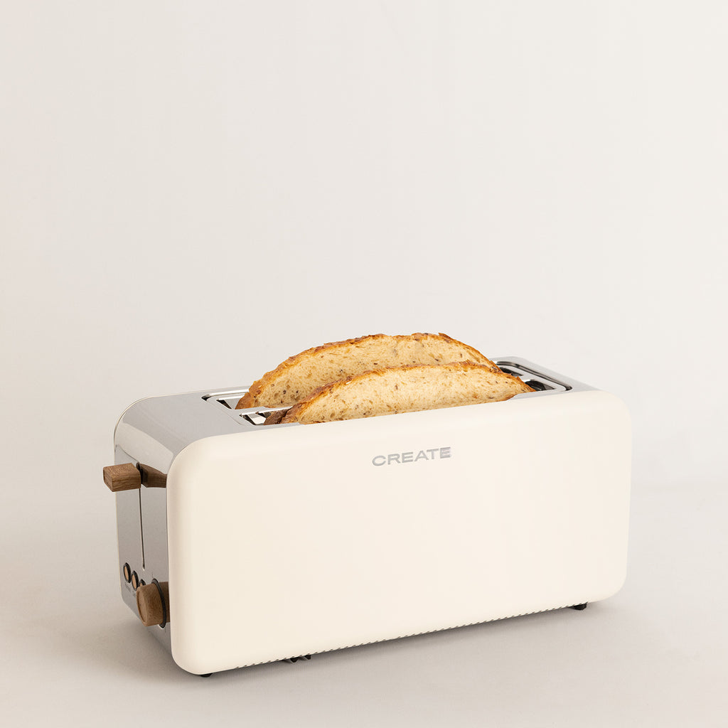 Toast Retro - Tostadora Grande de Ranuras Anchas - Blanco Roto