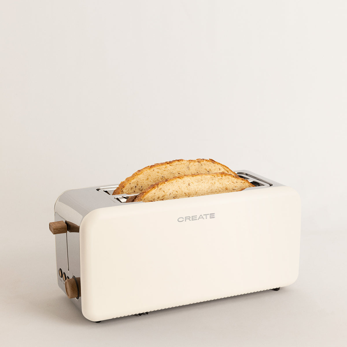 Toast Retro - Tostadora Grande de Ranuras Anchas - Blanco Roto