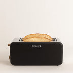 Toast Retro - Gran Tostadora De Ranuras Anchas - Negro