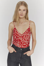 Gibb Bamboo Top - Red Lipstick