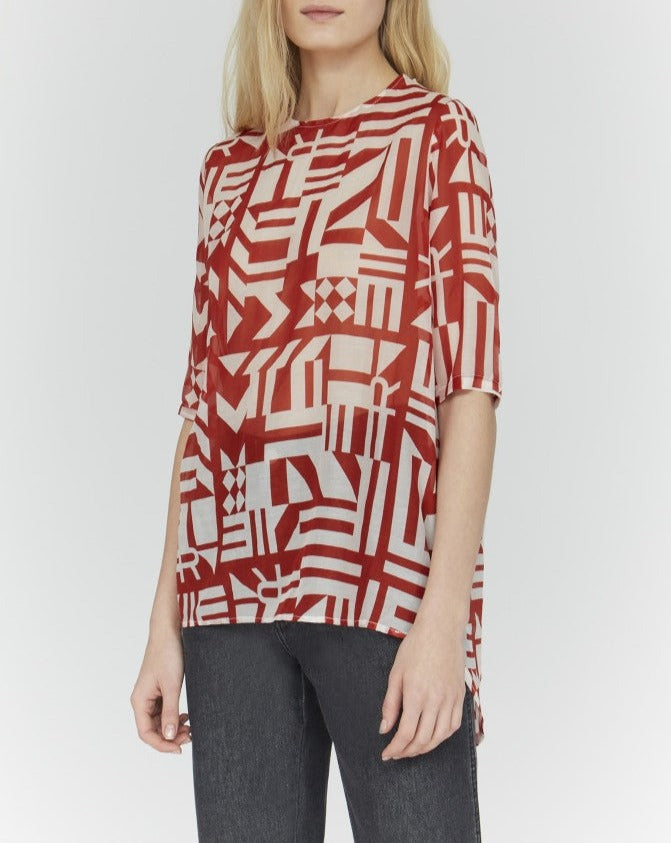 Martial Edith Top - Lipstick Red