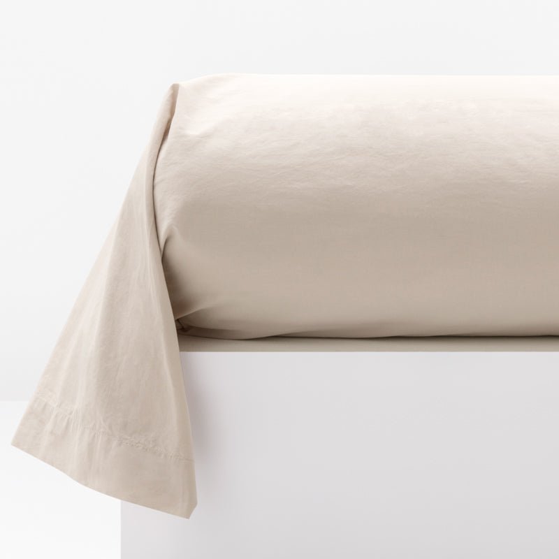 Taie De Traversin - En Percale De Coton Lavé - Sable