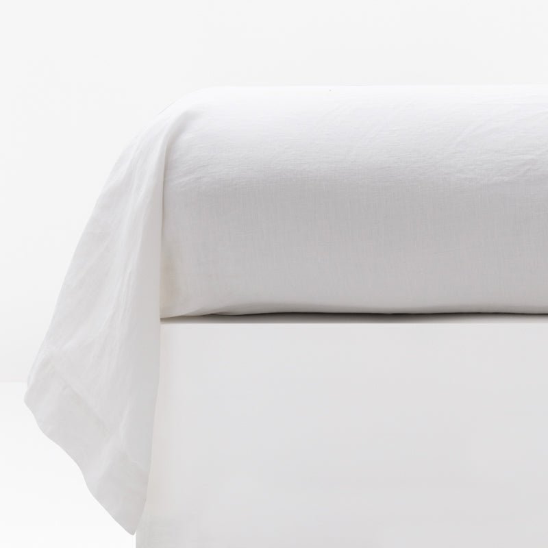 Funda Bolster - Lino Lavado - Blanco