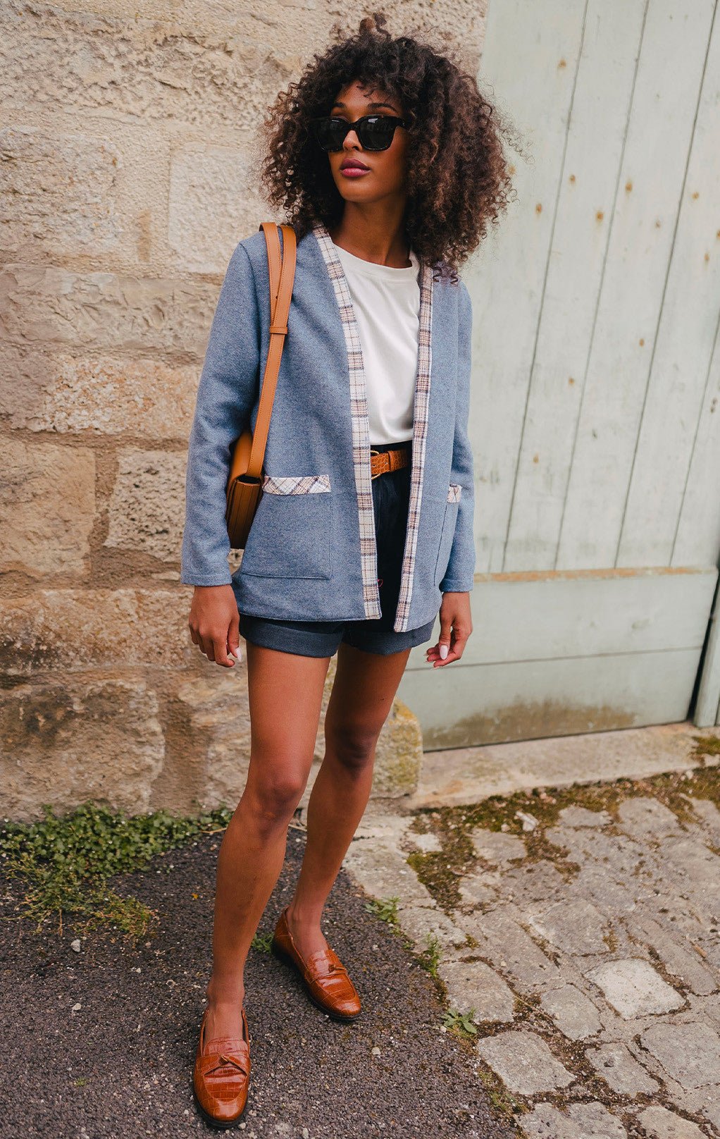 CHAQUETA CHANDLER AZUL - Saaj Paris - The Bradery