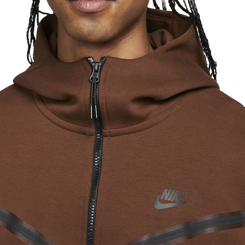 Nike Tech Fleece Full Zip Track Jacket - Brown - Men - Nike - The Bradery