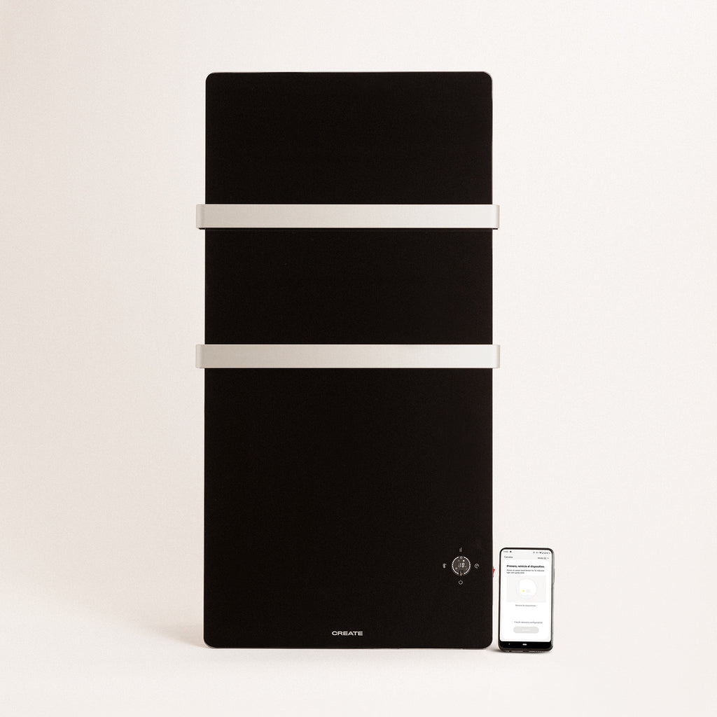 Warm Towel Crystal 600W - Toallero Eléctrico de Cristal con Wifi - Negro