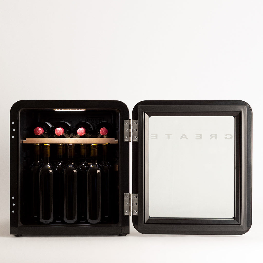 Winecooler Retro M - Vinoteca Eléctrica 12 Botellas - Negro