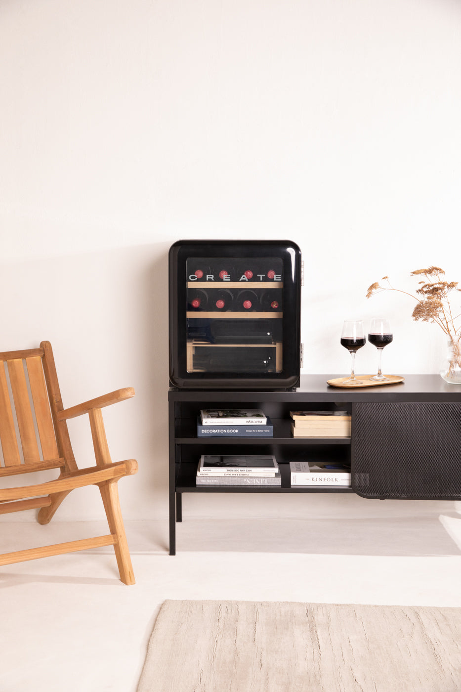 Winecooler Retro M - Vinoteca Eléctrica 12 Botellas - Negro