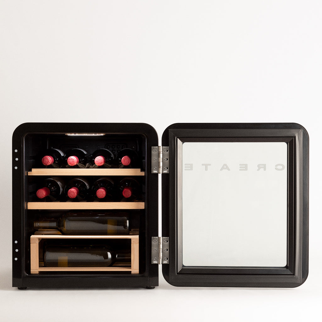 Winecooler Retro M - Vinoteca Eléctrica 12 Botellas - Negro