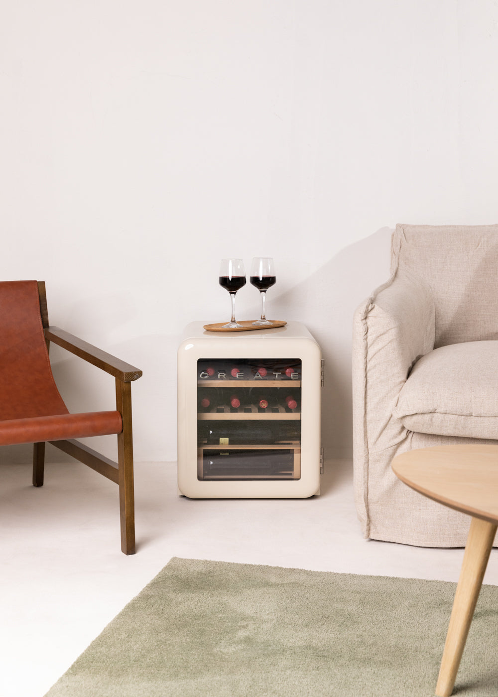 Winecooler Retro M - Cave Ã Vin électrique 12 Bouteilles - Blanc Cassé