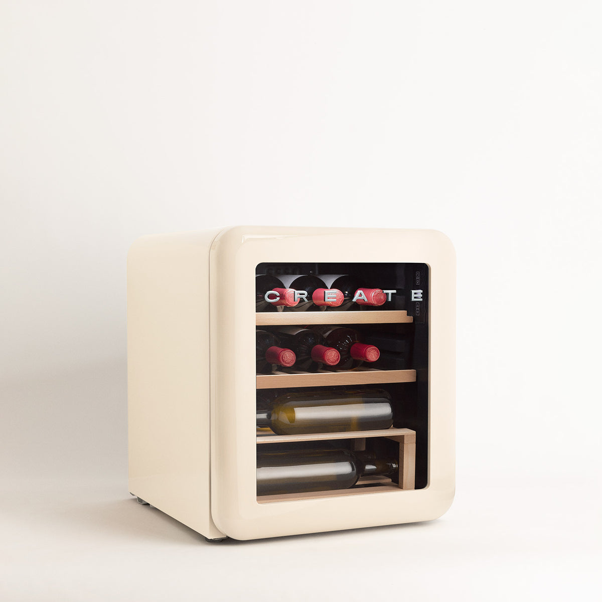 Winecooler Retro M - Cave Ã Vin électrique 12 Bouteilles - Blanc Cassé
